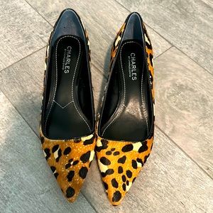 Charles by Charles David kitten heel  leopard pumps